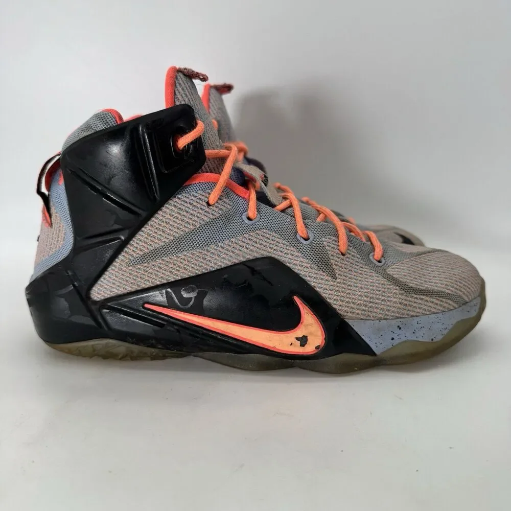 Nike Lebron XII GS Aluminum Sunset Glow 685181-488 sz 7Y Easter Athletic Sneaker